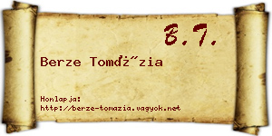 Berze Tomázia névjegykártya
