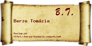 Berze Tomázia névjegykártya